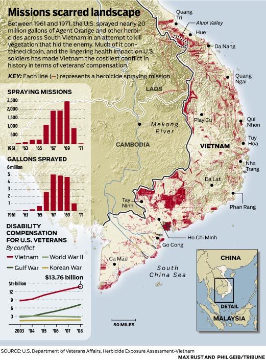 Maps Of Agent Orange Spraying Missions In Vietnam Vaorrc